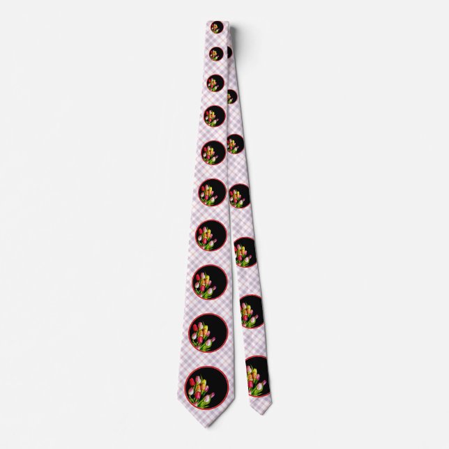 Tulip Painting - Original Flower Art Tie (Front)