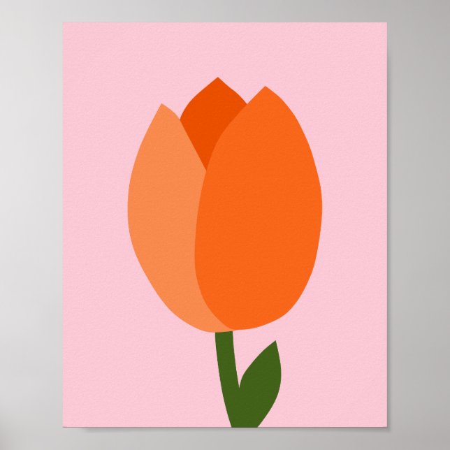 Tulip Pastel Pink And Orange Poster (Front)
