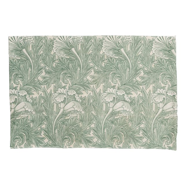 Tulip Pattern (by William Morris) Pillowcase (Front-Left)
