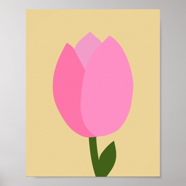Tulip Pink And Yellow Flower Poster (Front)