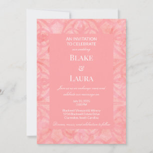 Tulip Pink Spring Blooms Batik Custom  Invitation