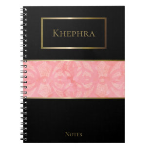 Tulip Pink Watercolor Monogram Name Notebook