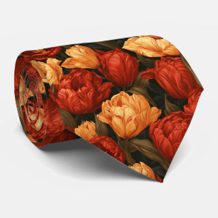 Tulip Print Father Groom Retro Wedding Tie