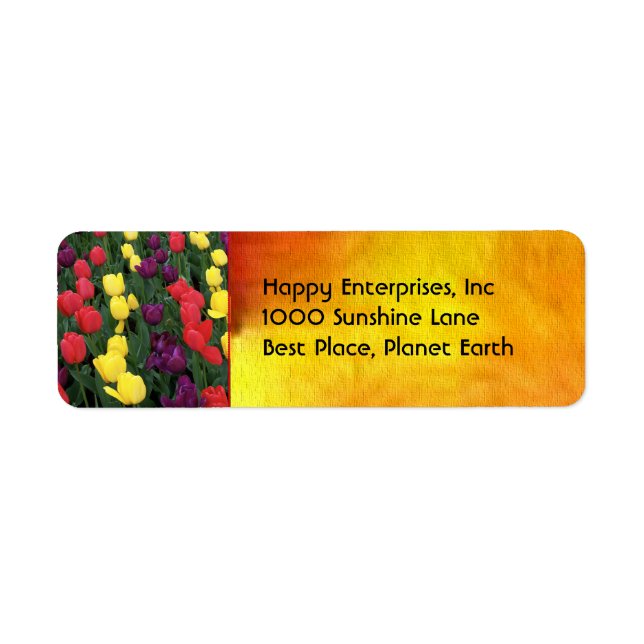 Tulip Rainbow Return Address Label (Front)