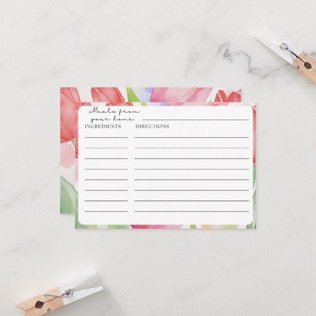 Tulip Recipe Cards  (Front/Back In Situ)