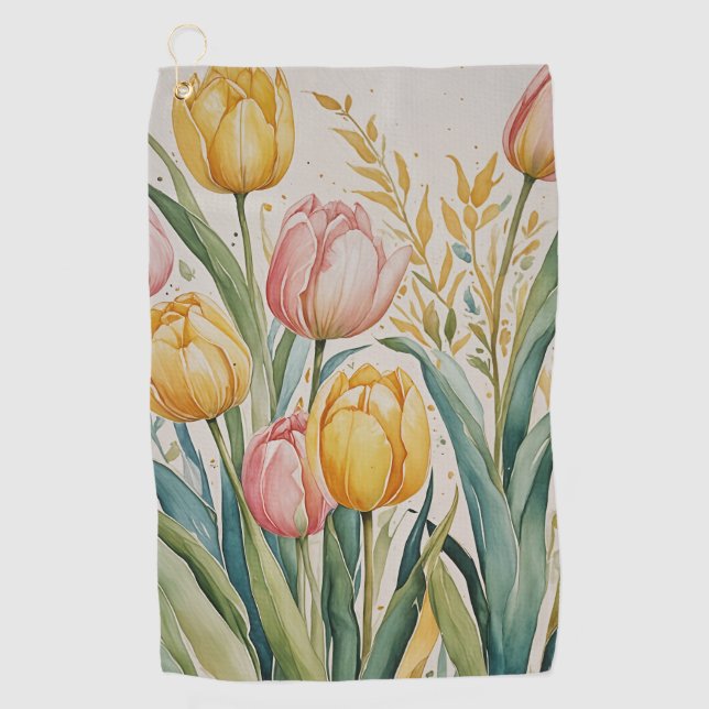 Tulip Reverie Golf Towel (Front)
