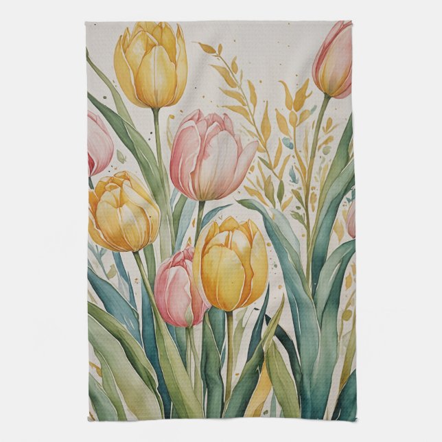Tulip Reverie Tea Towel (Vertical)