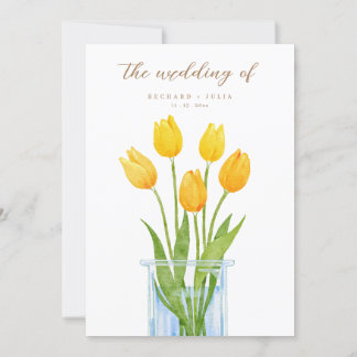 Tulip Romance Floral Yellow Wedding Invitation