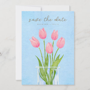 TULIP Save The Date Invitation / Watercolor Floral