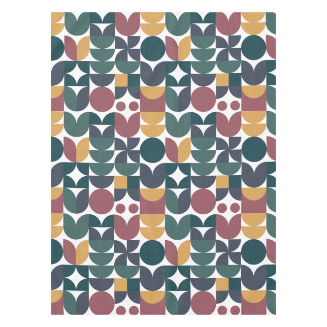 Tulip Scandinavian Modern Geometric Pattern Tablecloth (Front)