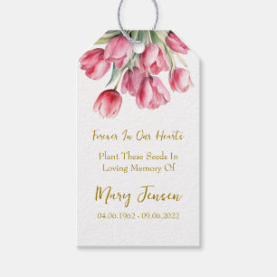 Tulip Seed Packet Memorial Funeral  Gift Tags