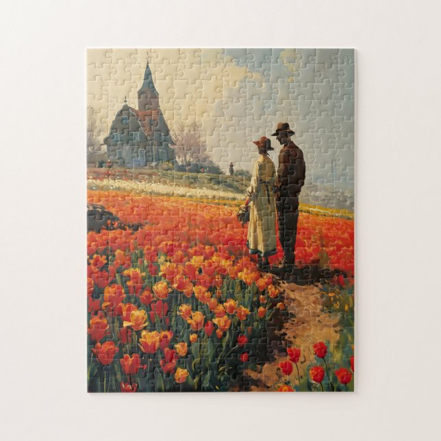 Tulip Serenity Vintage Jigsaw Puzzle (Vertical)