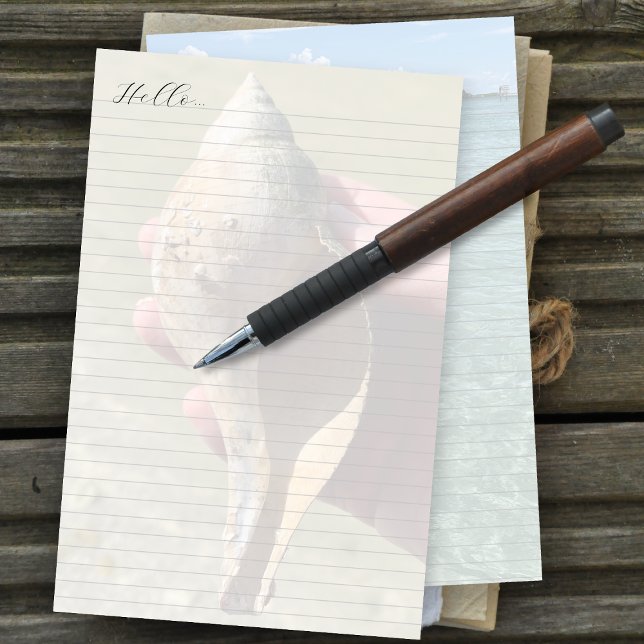 Tulip Shell Ocean Background Lined Writing Paper (Creator Uploaded)