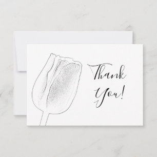 Tulip Sketch Spring Wedding Thank You