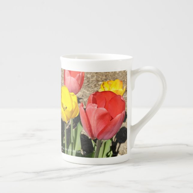 Tulip Teacup by RoseWrites Bone China Mug (Right)