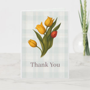 Tulip Thank You Card Elegant Floral Note