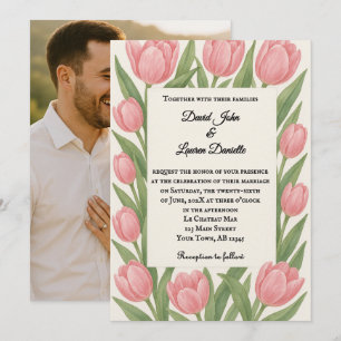 Tulip Together Photo Wedding Invitation
