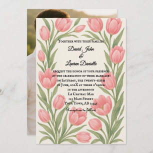 Tulip Treasure Photo Wedding Invitation