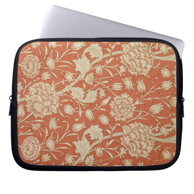 Tulip wallpaper design, 1875 laptop sleeve (Front)