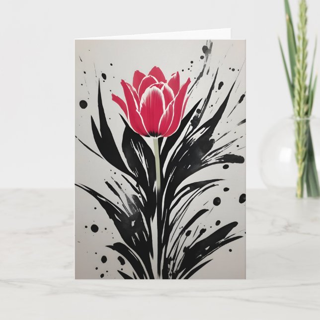 Tulip - Watercolor flowers Card (Front)