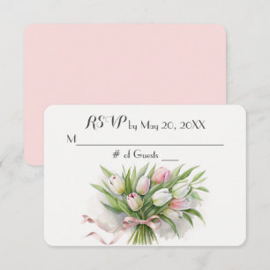 Tulip Wedding Bouquet RSVP Card