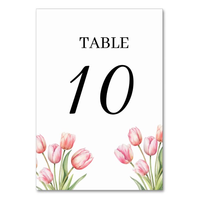 Tulip Wedding Table Numbers (Front)