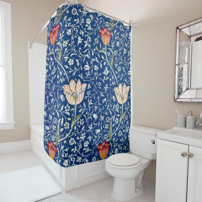 Tulip, William Morris Shower Curtain (In Situ)