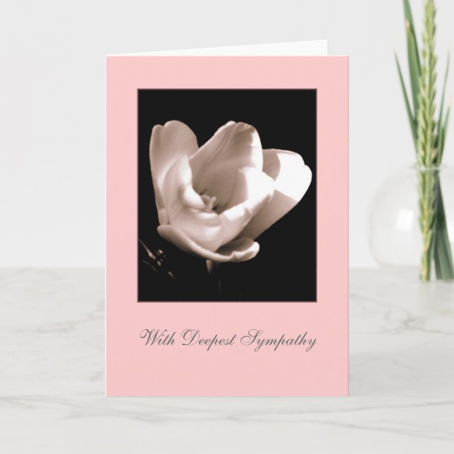 Tulip 'With Deepest Sympathy' Blank Greeting Card (Front)