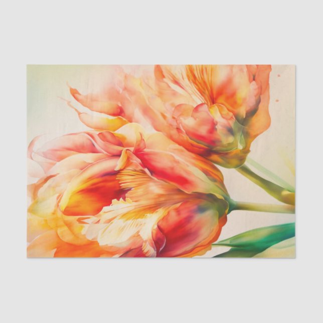 TULIPMANIA 2/6 matching parrot tulips design Tissue Paper (Front)
