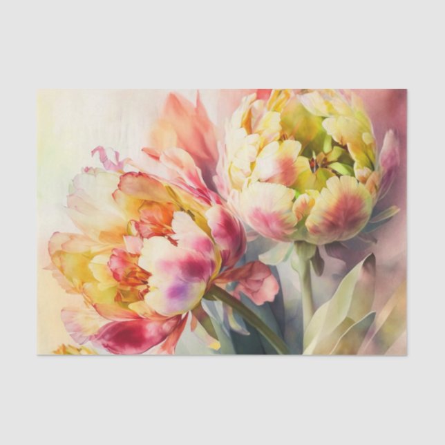 TULIPMANIA 6/6 matching set of decoupage papers Tissue Paper (Front)