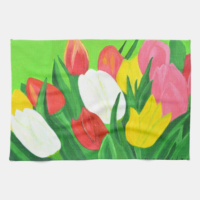 Tulips 2 kitchen towel  (Horizontal)