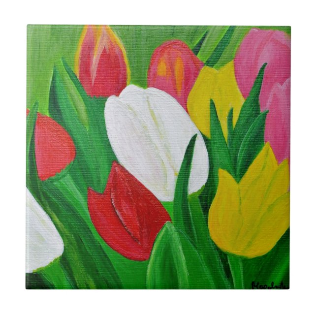 Tulips 2a ceramic tile (Front)