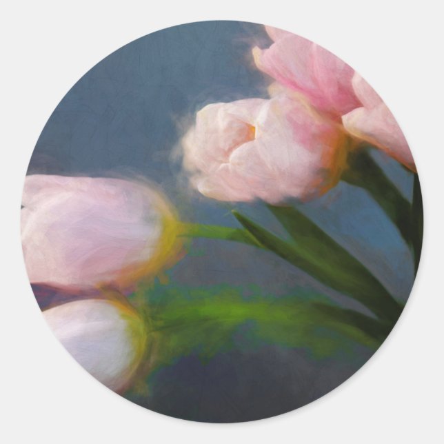 Tulips 3 classic round sticker (Front)