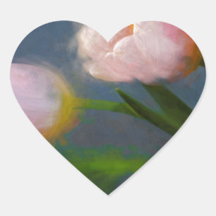 Tulips 3 heart sticker
