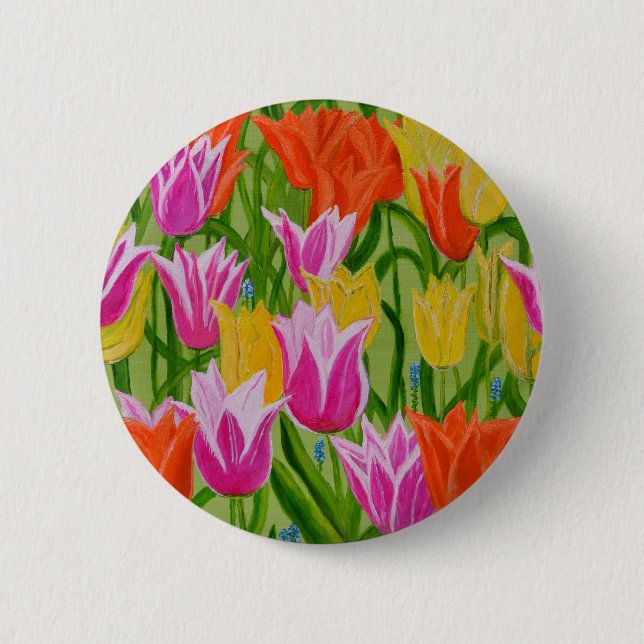 Tulips 6 Cm Round Badge (Front)