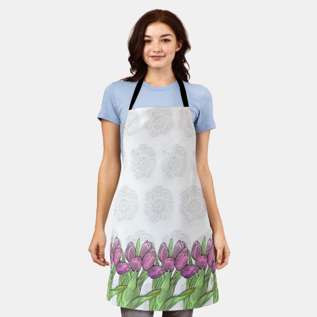 Tulips All-Over Print Apron (Worn)