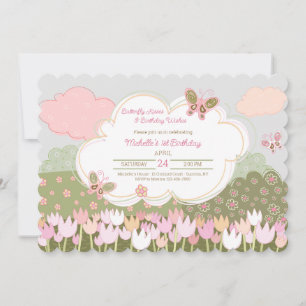 Tulips and Butterflies Invitations