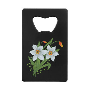 Tulips and Daffodils Flowers Black Background