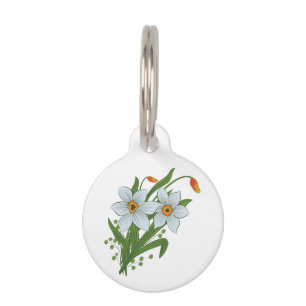 Tulips and Daffodils Flowers Pet Tag