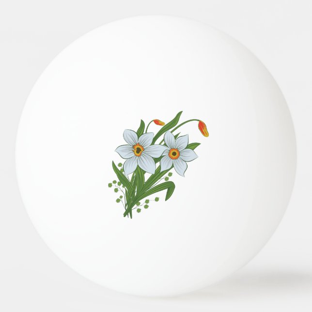Tulips and Daffodils Flowers Ping Pong Ball (Front)