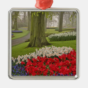 Tulips and daffodils, Keukenhof Gardens, Metal Ornament