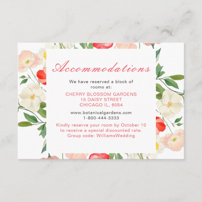 Tulips and Daffodils Spring Wedding Enclosure Card (Front)