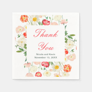 Tulips and Daffodils Spring Wedding Napkin
