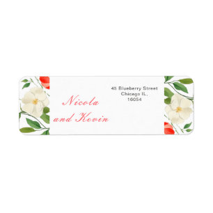 Tulips and Daffodils Spring Wedding Return Address Label
