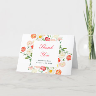Tulips and Daffodils Spring Wedding Thank You Card