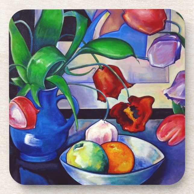 Tulips and Fruit Coaster Set of 6 (Front)