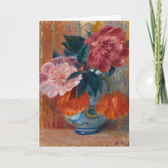 Tulips and Peonies | William James Glackens Card (Front)