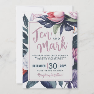 Tulips and water lilies Wedding Invitation