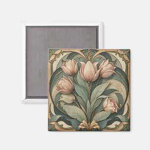 Tulips Art Nouveau Magnet