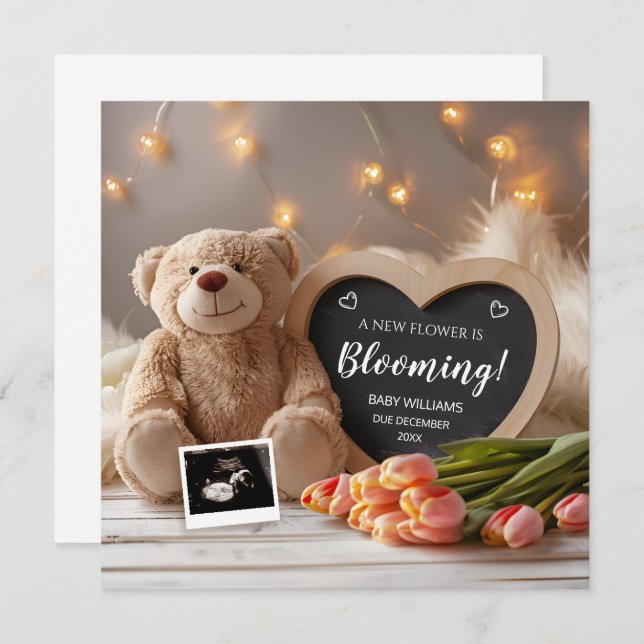 Tulips Baby Announcement Social Media (Front/Back)
